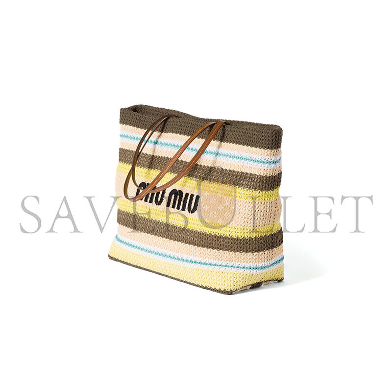 M1v M1v raffia-effect woven tote bag 5bg228 (40*34*16cm)